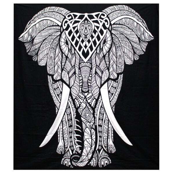 Colcha + Parede de Algodão Dolble B&N - Elefante