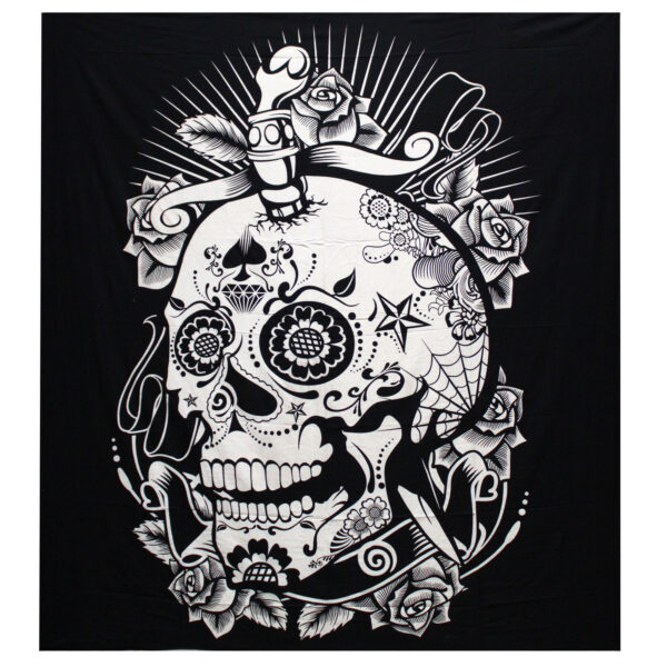 Colcha + Parede de Algodão Dolble B&N - Pink Skull